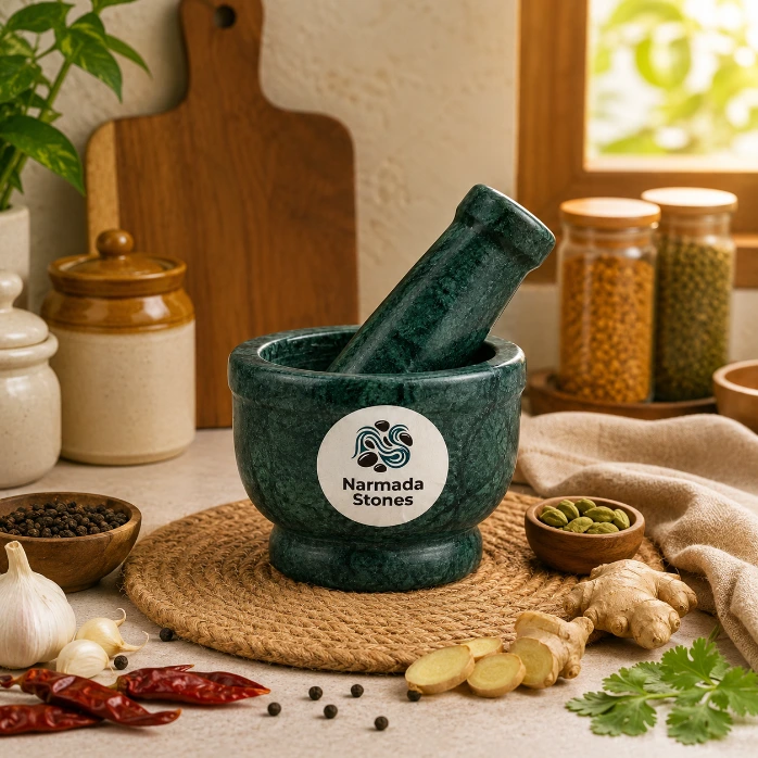 Green Granite Mortar & Pestle 3x2 inch Extra Small